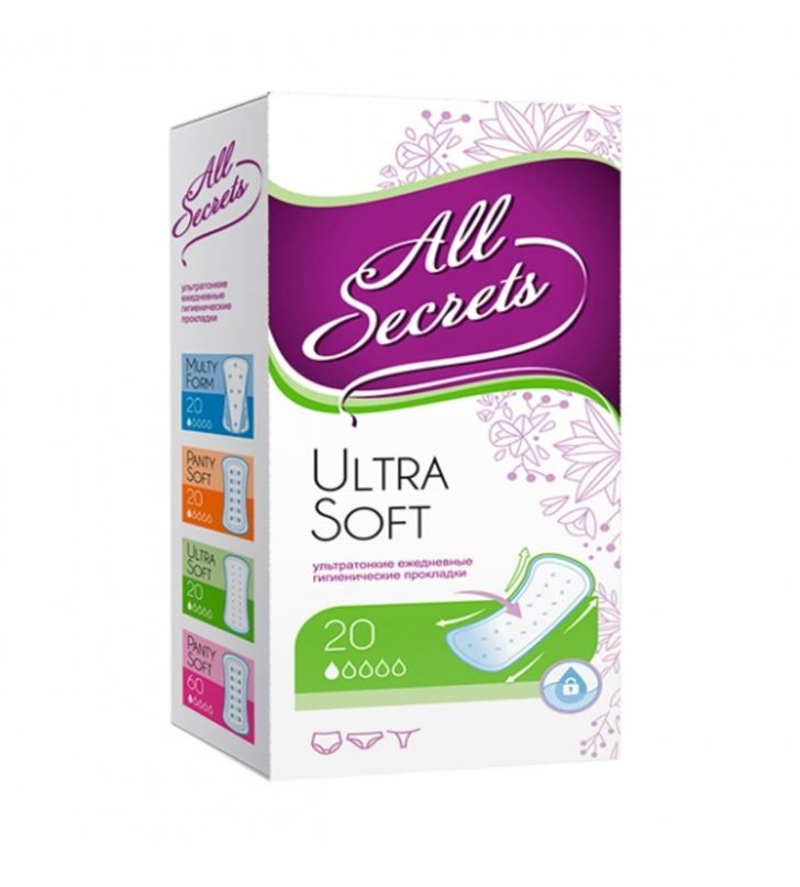 фото упаковки All Secrets Ultra Soft ежедневные прокладки