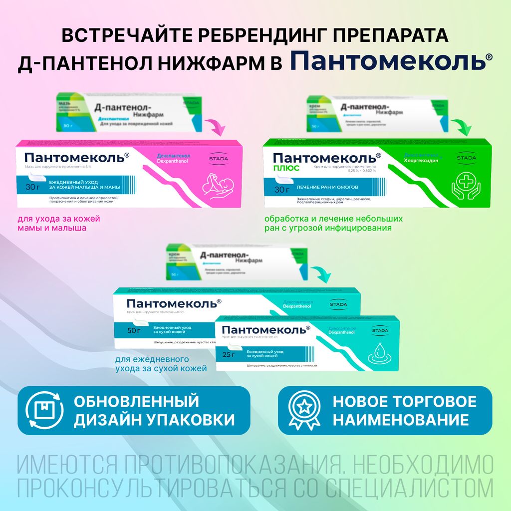 Пантомеколь, 5%, крем для наружного применения, 50 г, 1 шт.