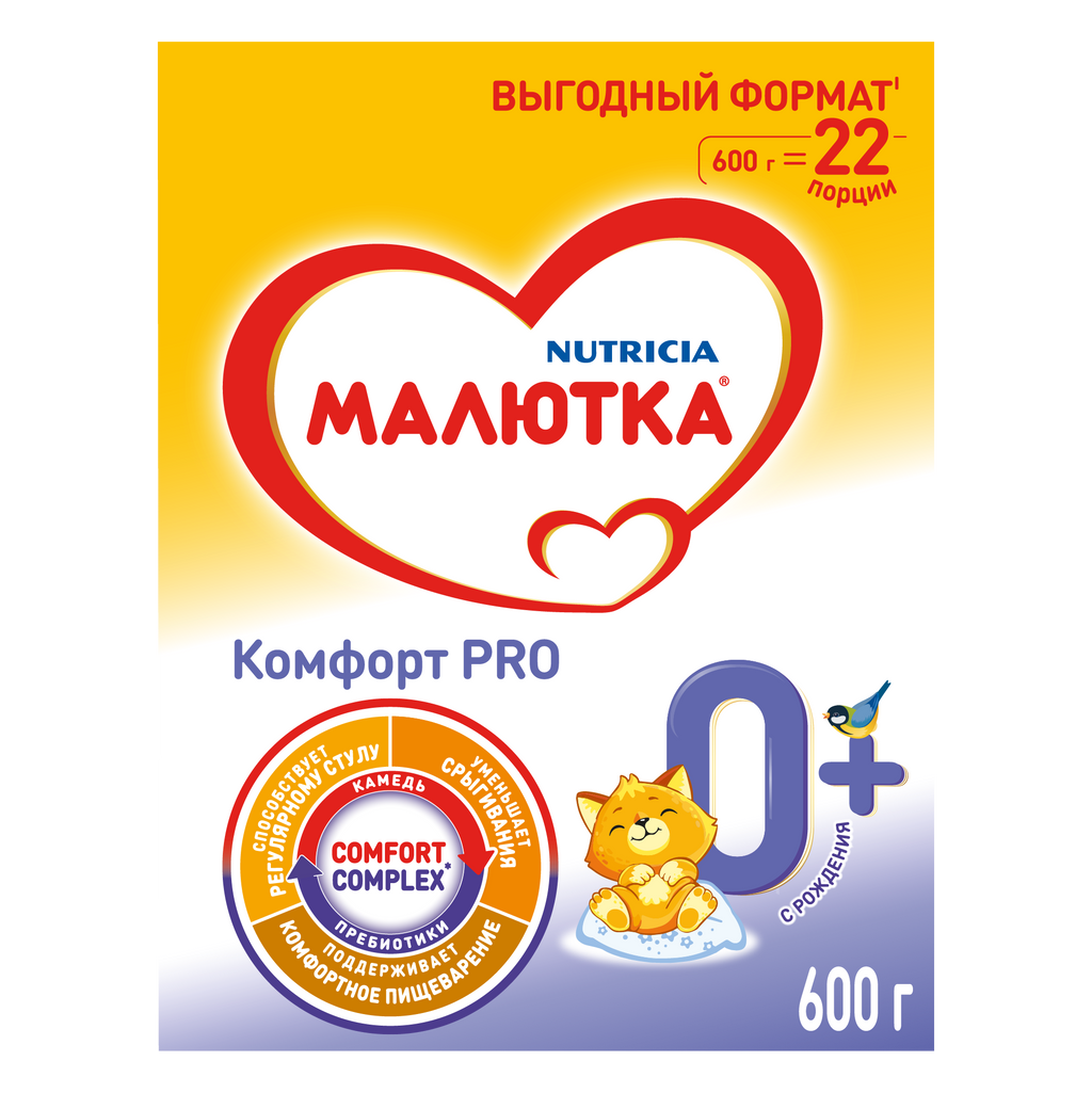 Малютка Комфорт PRO, смесь молочная сухая, для детей с рождения, 600 г, 1 шт.