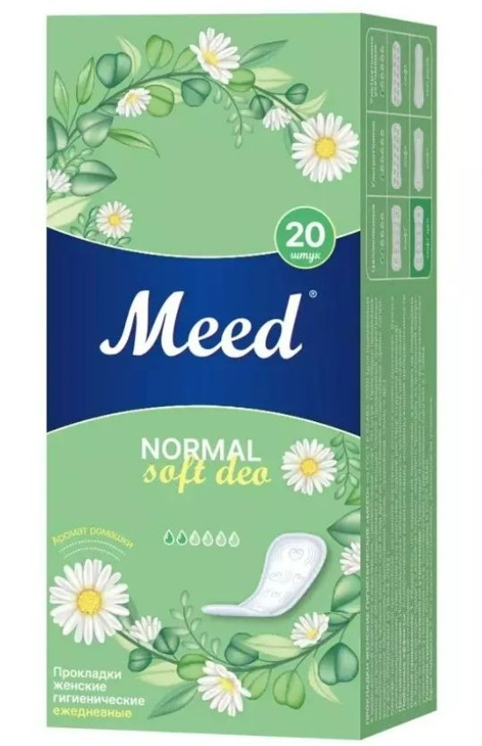 фото упаковки Meed Normal Soft deo Прокладки ежедневные целлюлозные