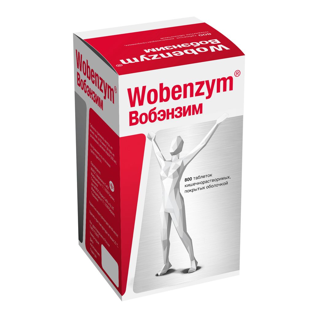 Вобэнзим Wobenzym®, таблетки кишечнорастворимые, покрытые оболочкой, для комплексного лечения воспаления, 800 шт.