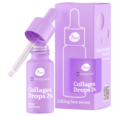 7Days My Beauty Week Сыворотка для лица лифтинг-эффект, сыворотка для лица и шеи, Collagen Drops 1%, 20 мл, 1 шт.