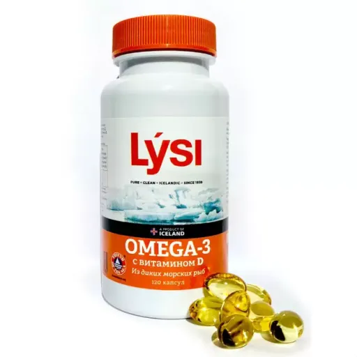 Lysi Омега-3 c витамином D, капсулы, 120 шт.