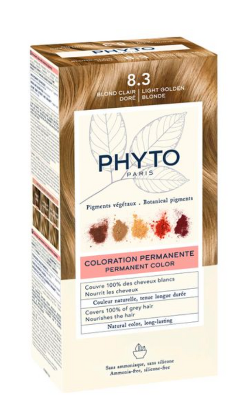 Phyto Paris Крем-краска для волос в наборе, тон 8.3, Светлый золотистый блонд, краска для волос, +Молочко +Маска-защита цвета +Перчатки, 1 шт.