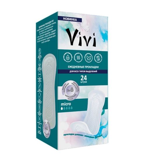 Vivi Mini Micro прокладки женские ежедневные, прокладки гигиенические, удлиненные, 24 шт.