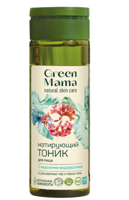 Green mama тоник для лица от расширенных пор и черных точек, для жирной кожи, 200 мл, 1 шт.