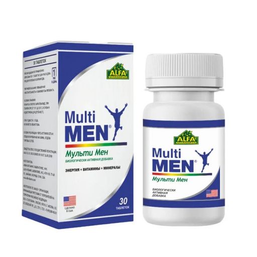 Alfa Vitamins Мульти Мен витаминно-минеральный комплекс, 1230 мг, таблетки, 30 шт.