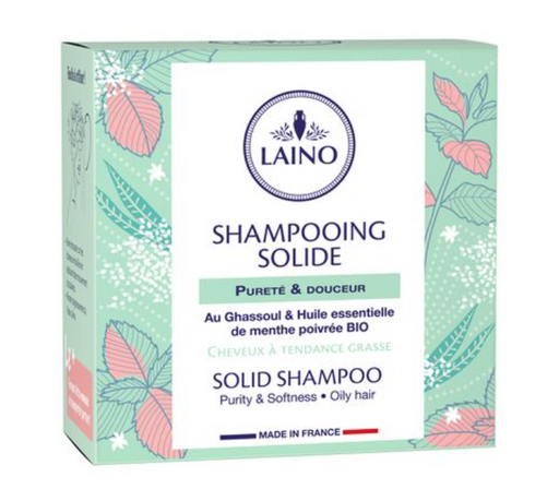 Laino Шампунь твердый для жирных волос, марокканская глина гассул и органическое эфирное масло мяты, 60 г, 1 шт.
