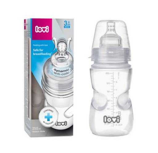 Lovi Medical+ Бутылочка для кормления, для детей с 3 месяцев, 250 мл, 1 шт.